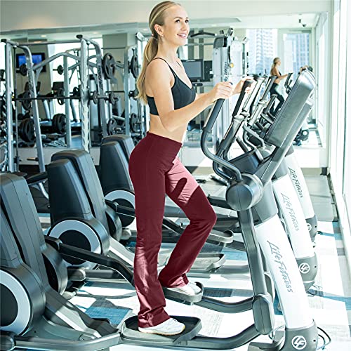 Houmous S-Xxxl 29''31''33''35'' Inseam Women's Cotton Bootcut Pants Inner Pocket(Regular-33 Inseam-Wine Red, Xxx-Large) #TOP5