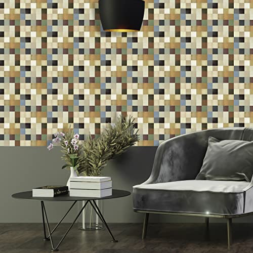 Papel de Parede Adesivo Lavável Pastilhas Azulejo Para Cozinha e Banheiro Colorido 3D - Pro Decor