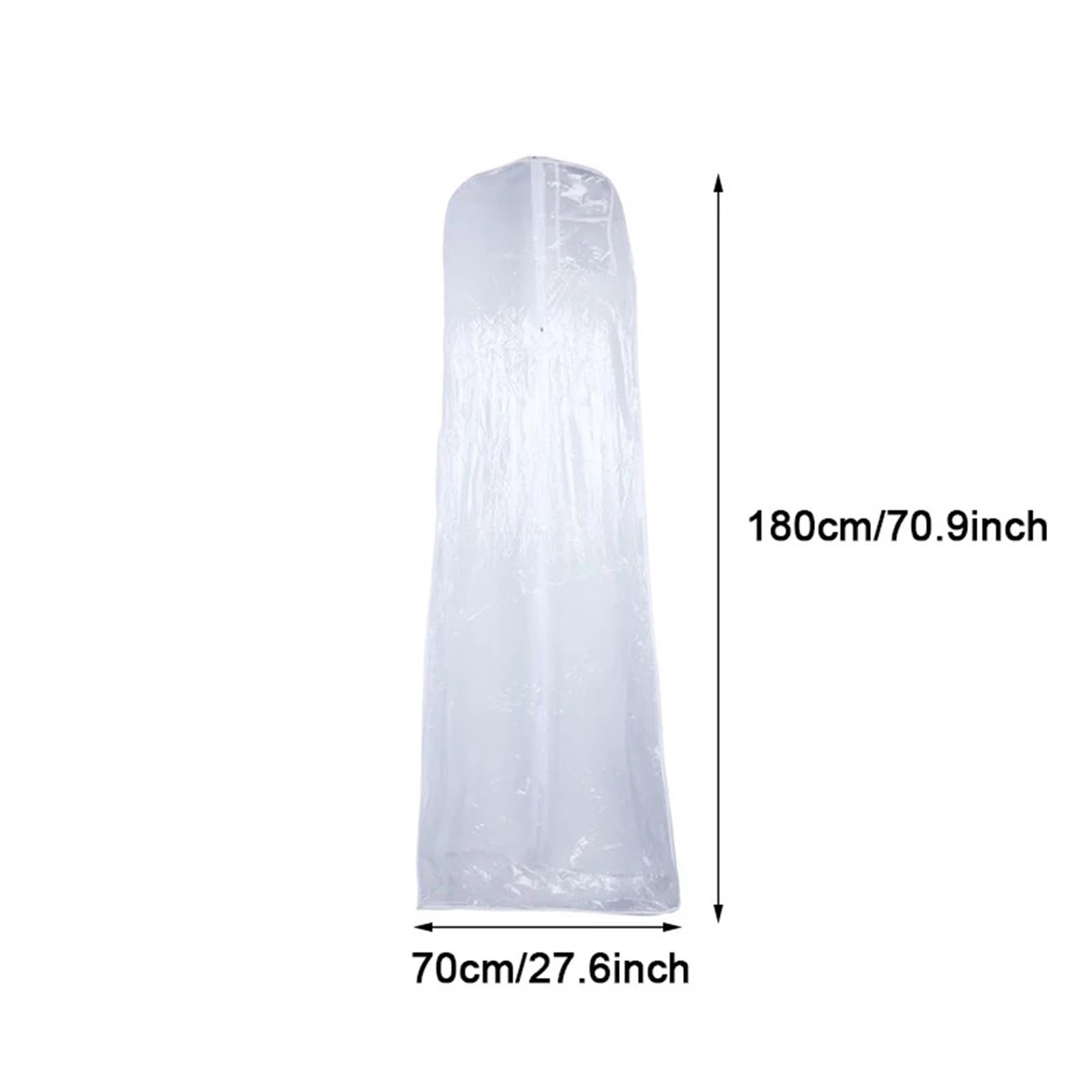 Copriabiti Antipolvere Copriabiti in PVC trasparente solido da 160 cm e 180 for abiti sposa, extra large(Transparent 5pcs,1.8M)