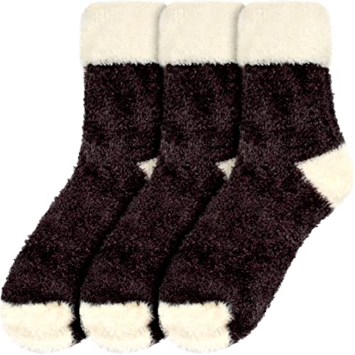 Image of BambooMN Women's Super Soft Fuzzy Socks, Polka Dot, Gradient, Snowflake, Featherlight Cuff - Assorted Colors