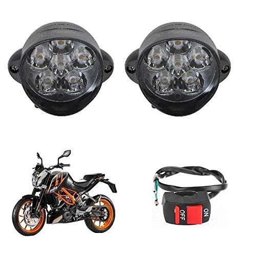 Bikers World 6 Led 10w Bike Led Lights Waterproof Fog Lights Driving Headlights With Switch For