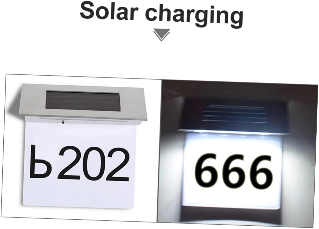 2pcs Solar Number Plaques for House Led Solar Lights Weatherproof Easy to Use
