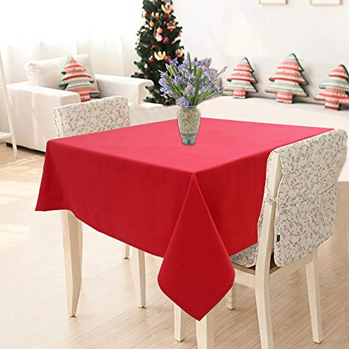 Image of AIRWILL 100% Cotton Solid Pattern 2 Seater Square Table Cover Sized, 36x36 inches (Red, Pack of 1)