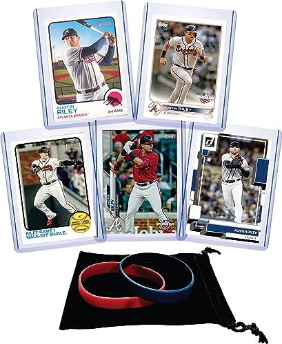 Austin Riley (5) Assorted Baseball Cards Gift Pack - Atlanta Braves