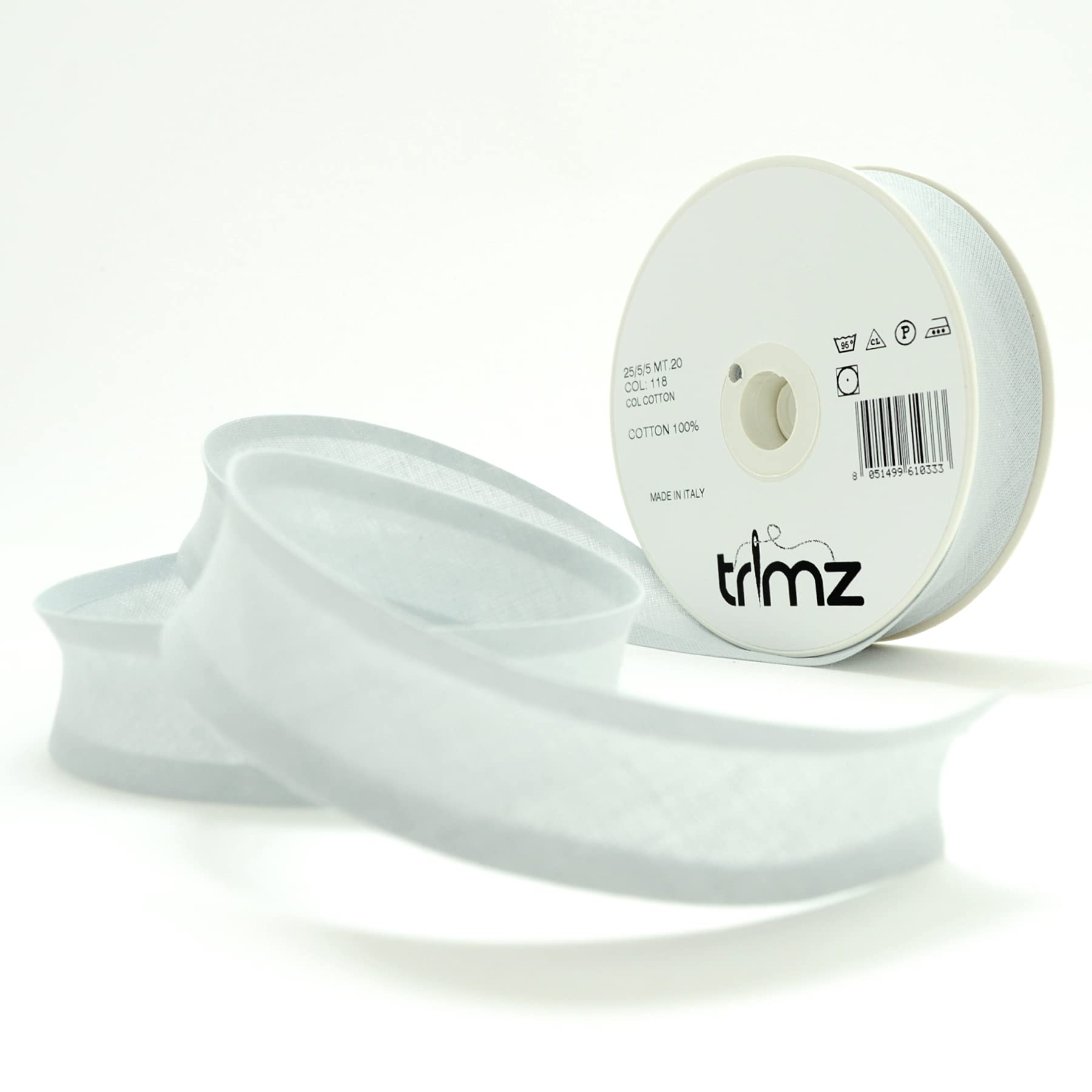 Trimz Bias Binding Tape, Light Grey, 20 Meters, tcol-118 - Image 3