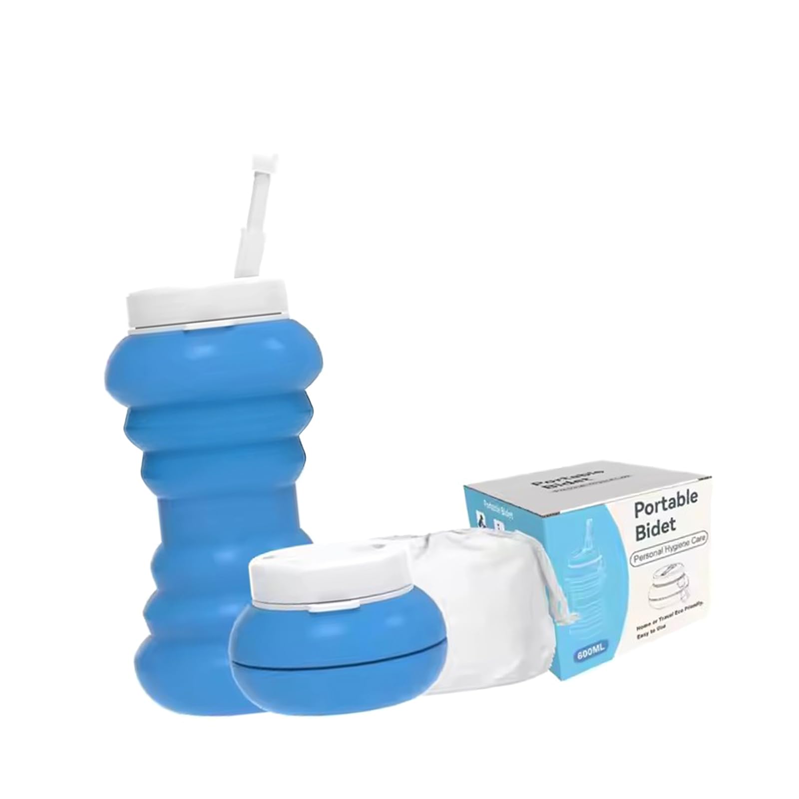 CAZSTYK Compact Silicone Foldable Bidet Sprayer for Feminine Hygiene 600ml Bottle Easy to Carry and Store Postpartum Bidet