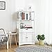 VASAGLE Storage Cabinet, Freestanding Tall Linen Tower with 2 Open Shelves, 1 Large Drawer, 12.8 x 23.6 x 48 Inches, for Entryway, Bathroom, Kitchen, Home Office, White UBBC64WT