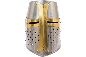 AnNafi® Brass Crusader Helmet: Honor the Legacy of Knights Templar