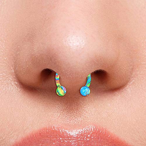 Mayhoop 16G Horseshoe Nose Septum Rings 316L Stainless Steel Piercing Jewelry Cartilage Helix Tragus Earring Hoop Lip Horseshoe Piercing Retainer For Women Men 6mm 8mm 10mm3