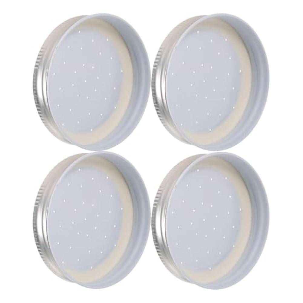 Littimoon Entrance Feeders Perforated Metal Jar Lids Beehive Waterer Honey Canning Feeder Beekeeping Supplies Easy Install Easy to Use