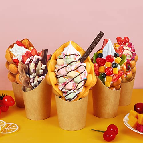 Bubble Waffle Bags, Stars, 50 Pieces, 14 oz Snack Containers, Chips Bags, Paper Popcorn Bags, Bubble Waffle Iron Cups for Take Party, Frozen Dessert, Baking Cakes - Image 8
