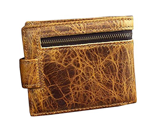 Genuine Leather Men's Wallet Wolf Vintage Bifold Cowhide Purse Money Clip #TOP1