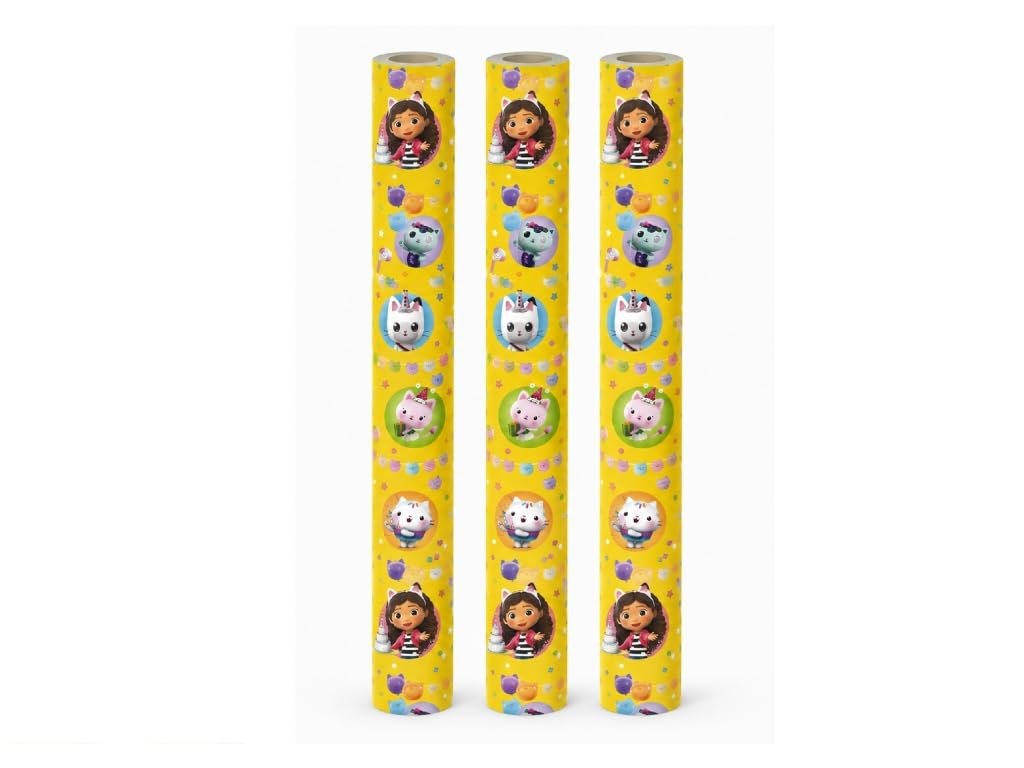 Gabby’S Dollhouse Wrapping Paper Rolls 3 Pack – 4M Gift Wrap – Kids Birthday Present Wrap