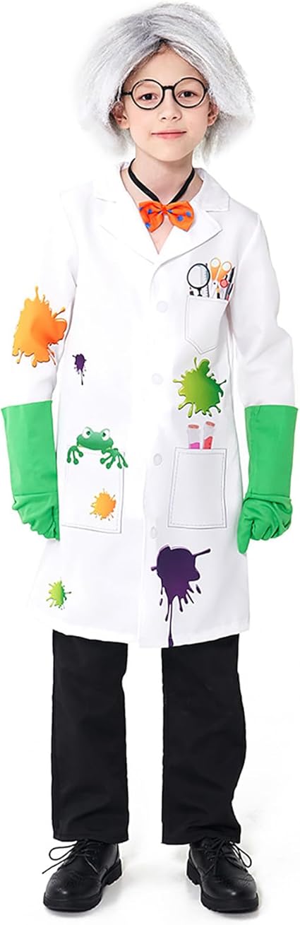 Cappotto Da Laboratorio Chimico Scienziato Con Targhetta Con Nome Personalizzabile Con Camicia Rosa Body Classico A Maniche Lunghe Da Bambino - Italia - Foto 5