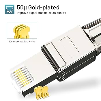 Buerjia 6RJ45 キャップ付き 100セット Amazon.com: 6-Pack RJ45 Connectors Tool Free Cat7 Cat6a
