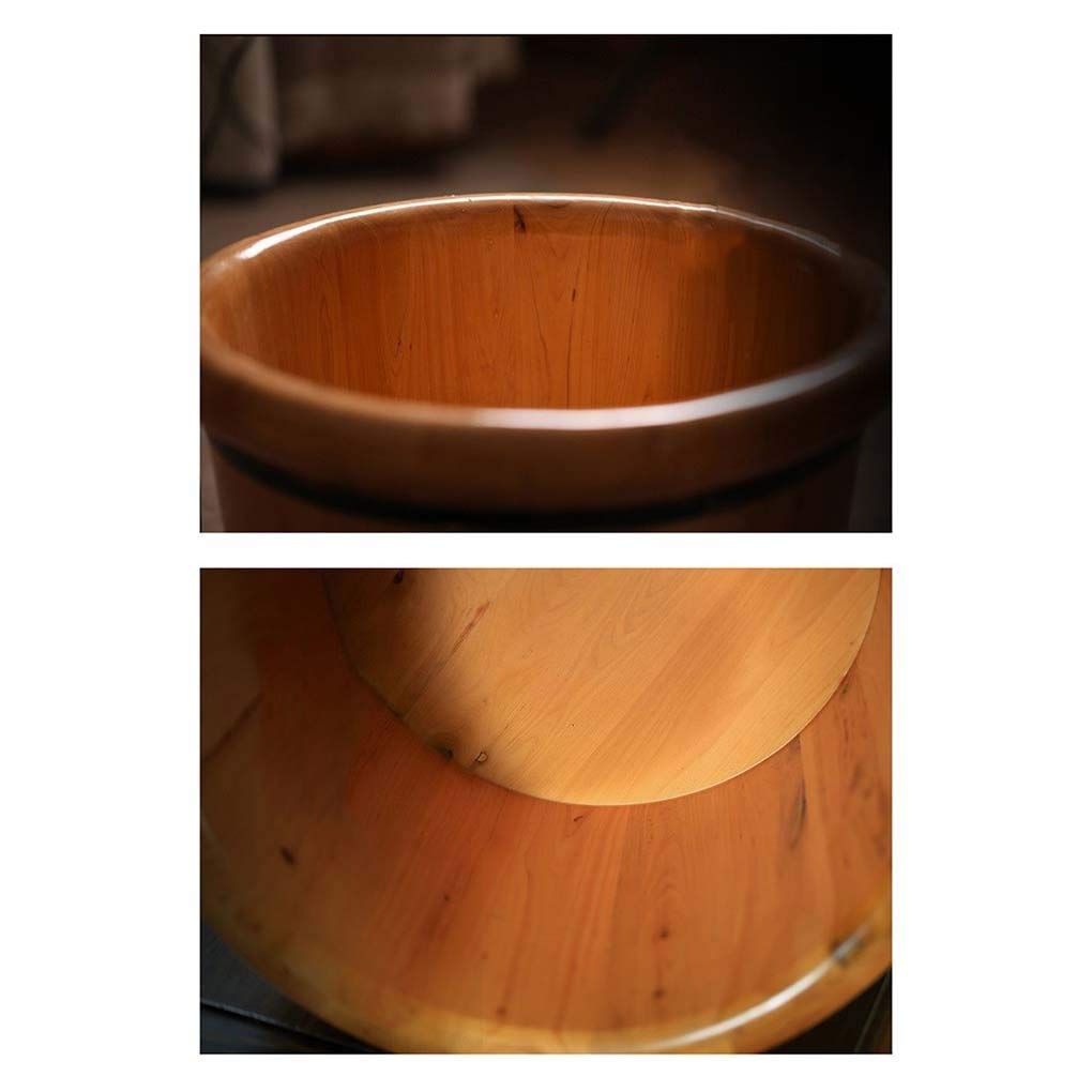 Vaschetta per Piedi, Secchio per Vasca per Pedicure, Massaggio, Spa, Sauna, Ammollo, Secchio per Pediluvio in Legno Lavabo per Spa per Piedi,36Cm charitable