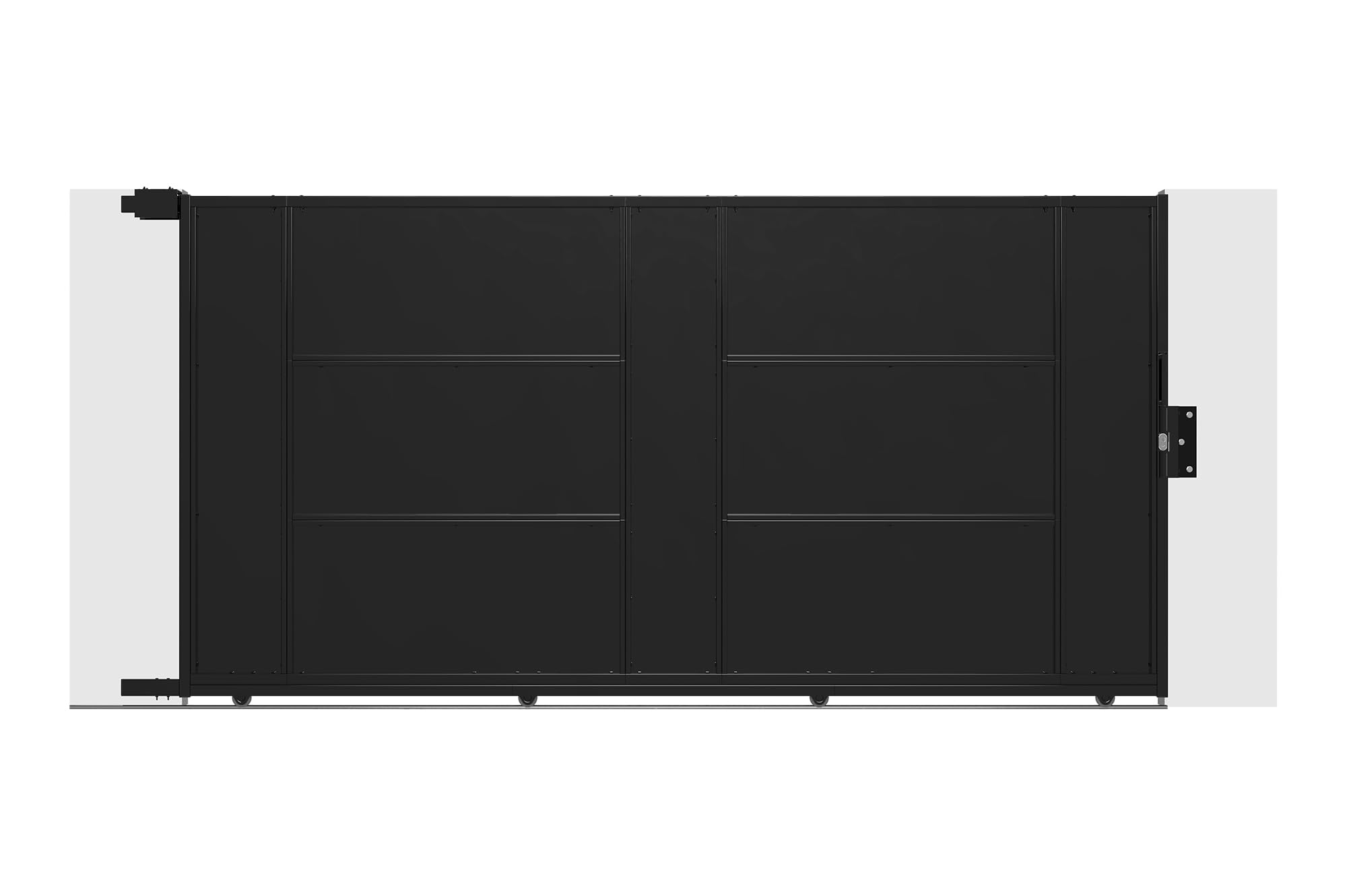 Casanoov Cancello scorrevole in acciaio NALI da 3,5 m, altezza 180 cm, nero
