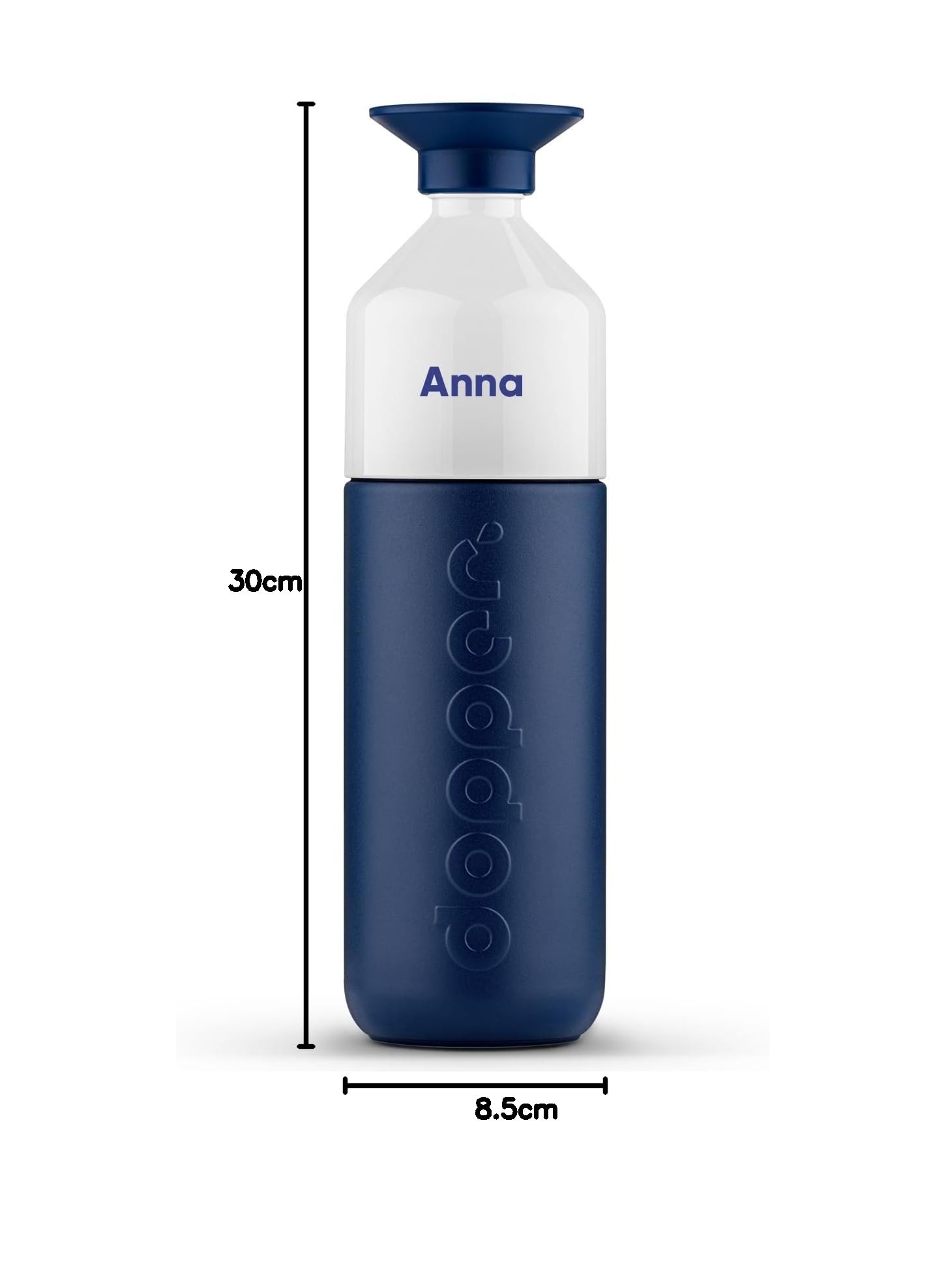 Dopper Personalisierte Insulated Thermosflasche - Edelstahl Trinkflasche - Thermobecher für Kaffee, Tee - Doppelwandig, auslaufsicher, hält 24h kalt / 9h heiß (Breaker Blue, 1000 ml)