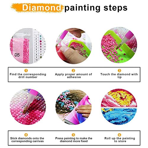 2 stuks DIY diamant schilderij kit, diamant schilderij, diamant kunst, 5D diamant schilderij set, kristal strass… - Afbeelding 8