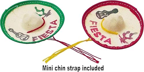 Miniatura 3 de 24 Mini Fiesta Sombrero, 3 pulgadas de ancho Mini sombreros para fiesta del Cinco de Mayo (24)