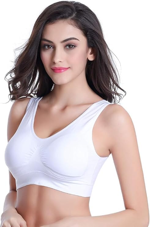 Image of ELEG & STILANCE Women Seamless Combo Cotton Spandex Non Padded Full Coverage Soft Breathable Yoga Sports Bra. Pack of 3