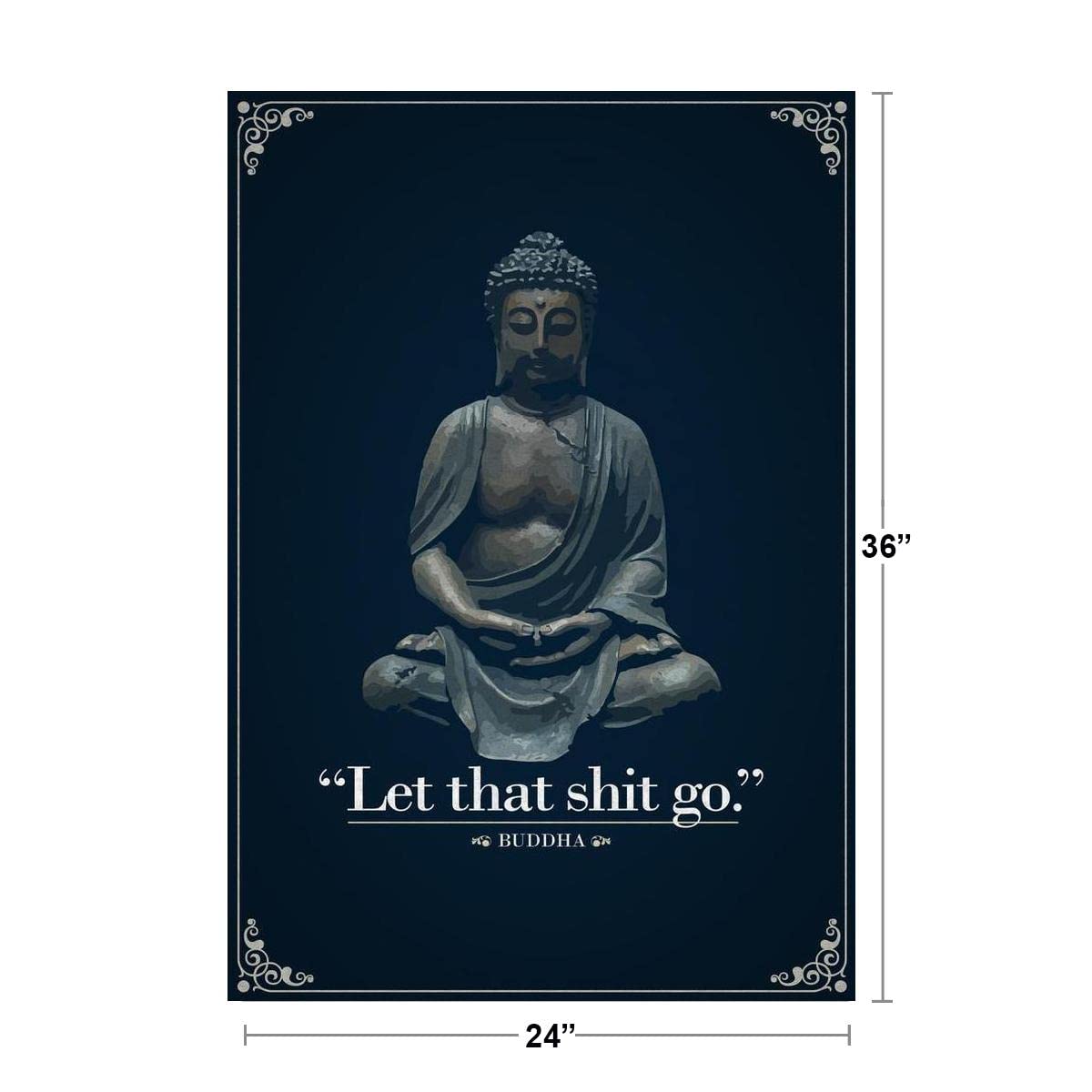 Amazon.com: Let That Sht Go Buddha Funny Quotation Cool Wall Zen