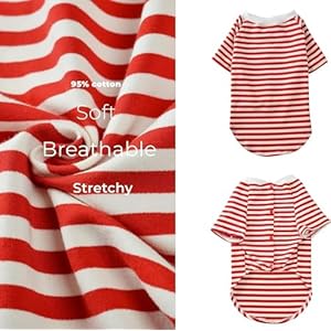 Dog Shirts for Large Dogsdog Striped Cotton Tshirt Breathable Stretchy Costumes Pet Pullover Clothesred White Stripexl Cucciolini Doodles Dog shirts for large dogsdog striped cotton t shirt breathable stretchy costumes pet pullover clothesred white stripexl cucciolini doodles