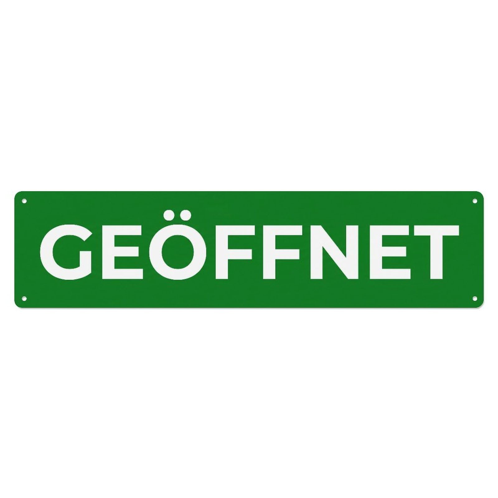 Geoeffnet Willkommen Business Hours Metal Tin Sign