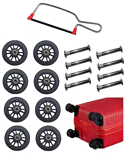 Image of Luggage Wheels Only for Replacement and Repair for VIP, Safari, Skybag, Amrican Tourister Suitcases for 8 Wheeler Luggage (8 Wheel+ 1 Cutter)