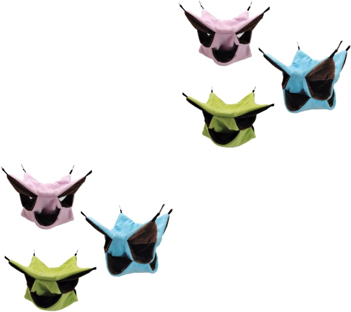 Angoily 6pcs Three-Layer Hanging Pet Hammock for Small Animals Soft Nest for Hamsters Guinea Pigs and Chinchillas Convenient Suspended Design Warming Bed