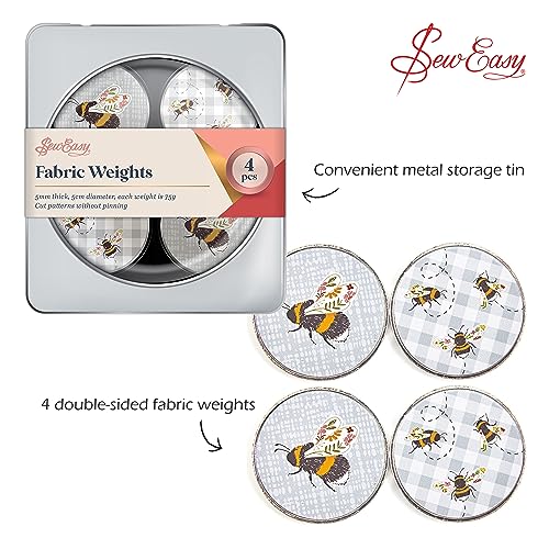 Sew Easy Pattern Fabric Weights - for Sewing Crafts, Pattern Cutting, Dressmaking, Tailoring, Quilting, 4 x 75g, Bees - Image 2