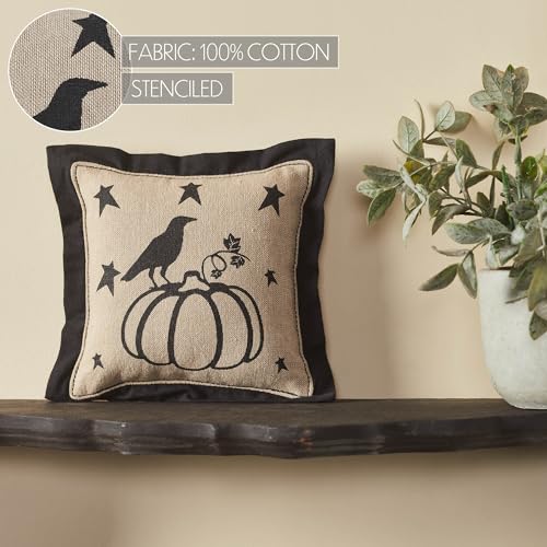 VHC-Brands-Raven-Harvest-Primitive-Pumpkin-Pillow-6×6-Decorative-Fall-Throw-Pillow-Primitive-Decor-for-Fall-and-Thanksgiving VHC Brands Raven Harvest Primitive Pumpkin Pillow 6×6 Decorative Fall Throw Pillow Primitive Decor for Fall and Thanksgiving