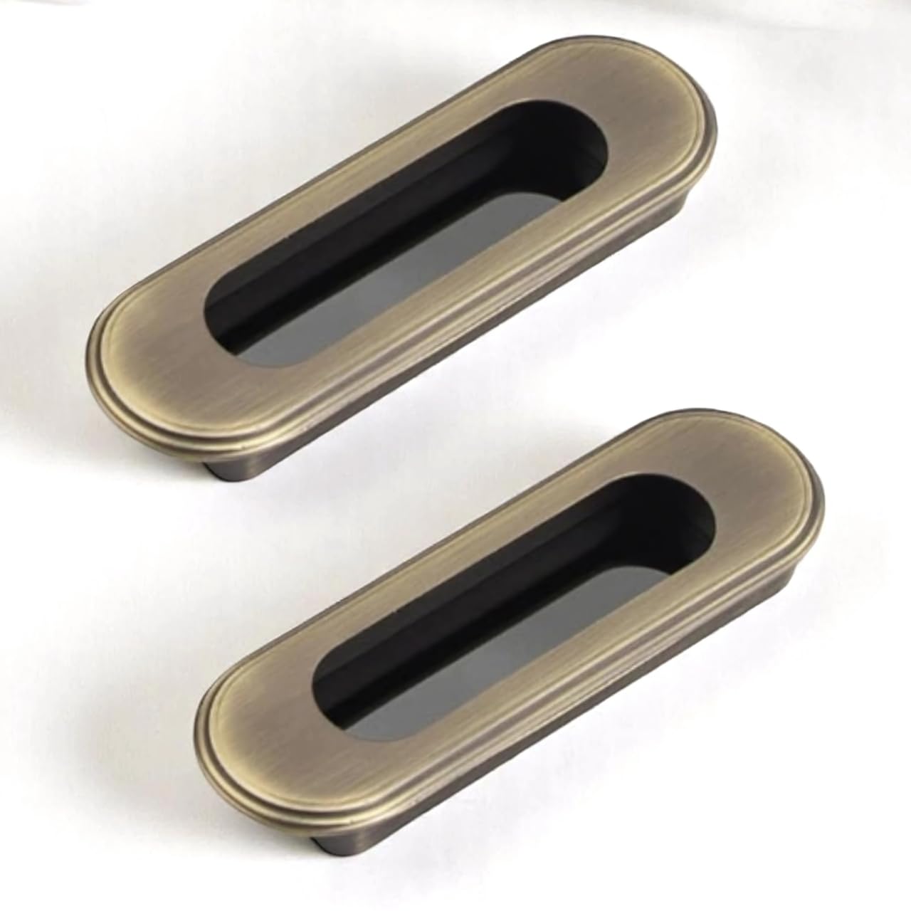 Atom 5 Inches Sliding Concealed Wardrobe Door Handle | for Drawer Cupboard Almirah Kitchen Cabinet Slider Doors Handles | Brass Antique Finish (Set of 2, CH-317)-image-36