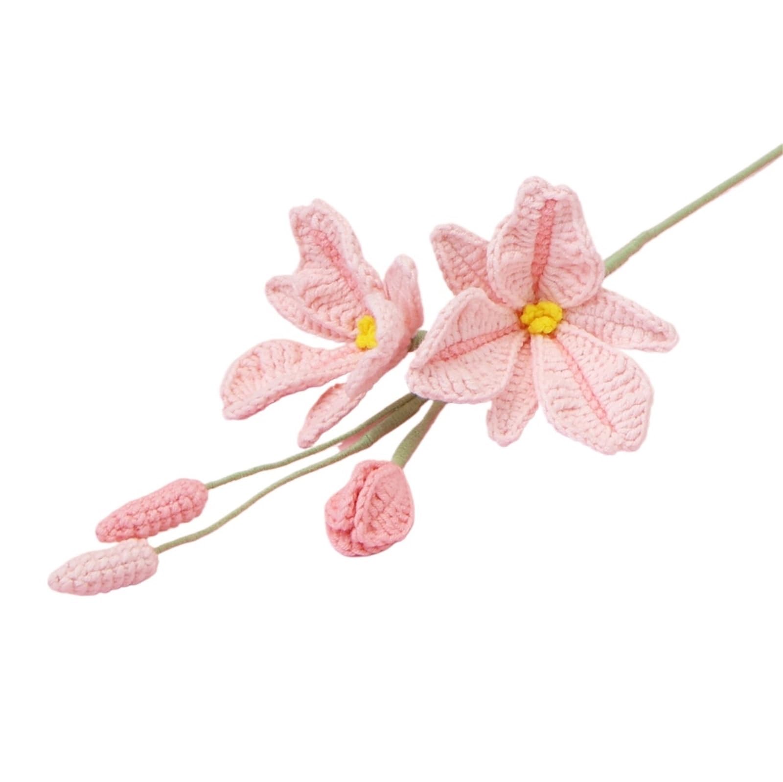 EXKURPOO crochet plant Crochet Orchid Flower Handwoven Dendrobium Bouquet Cute Knitted Home Table Decor for home