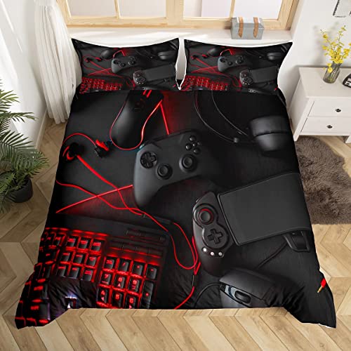 Gamepad Bedding Set King Size Game Console Modern Sci-Fi Style Duvet Cover for Teen Boys&Girls Player Video Game Controller Quilt Set w Zipper Ties - Image 3