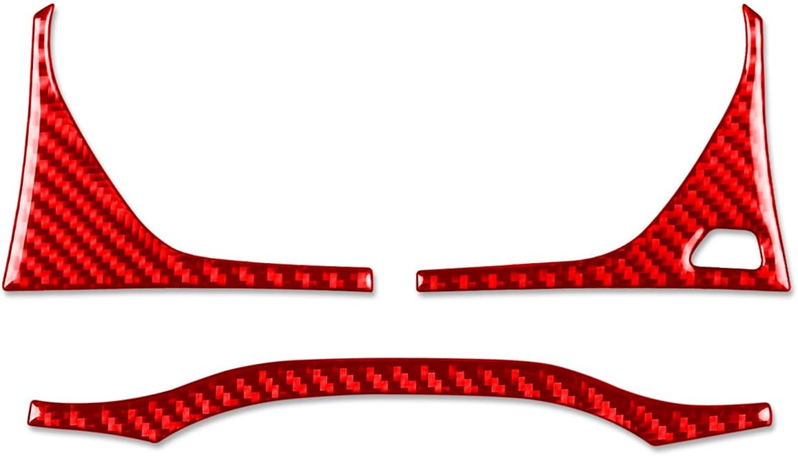 Q5L 2018-2023 Compatible with Car Interior Self Adhesive Dashboard Decal Carbon Fiber Red Sticker A49 (Interior Door Handle Type B)