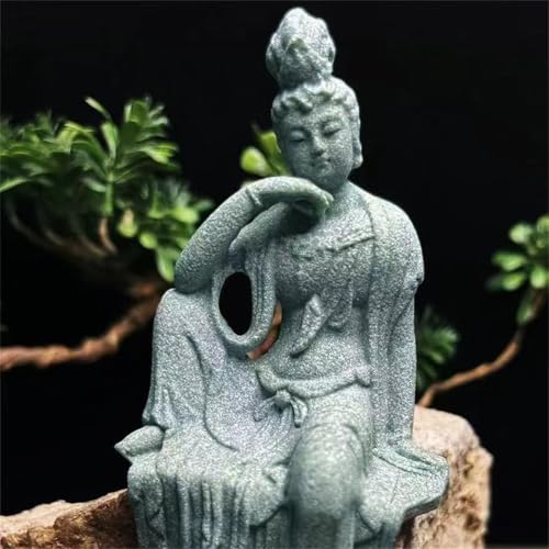 Image of livelyfish Fish Tank Decorations Buddha Statue Aquarium Guanyin Buddha Figurines Asian Zen Sandstone Statues, A