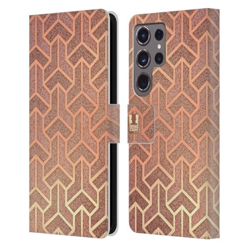 Carcasa de Cuero Premium Samsung S24 Ultra Head Case Patrones Art Deco