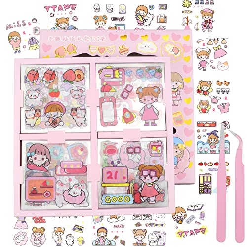 Eozighi 100 Piezas Pegatina Graffiti para Niñas Kawaii Stickers Mini Pegatinas de Dibujos Utilizado...