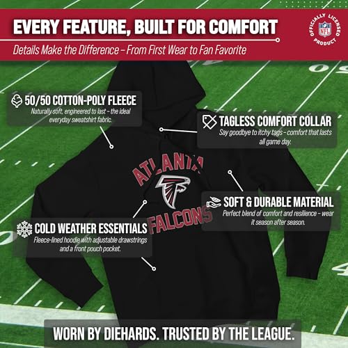 Image of Team Fan Apparel NFL Gameday Hoodie Pullover Sweatshirt for Men and Women | Officially licensed NFL Gameday fleece pullover - kangaroo pocket, ribbed cuffs, drawstring hood, unisex fit