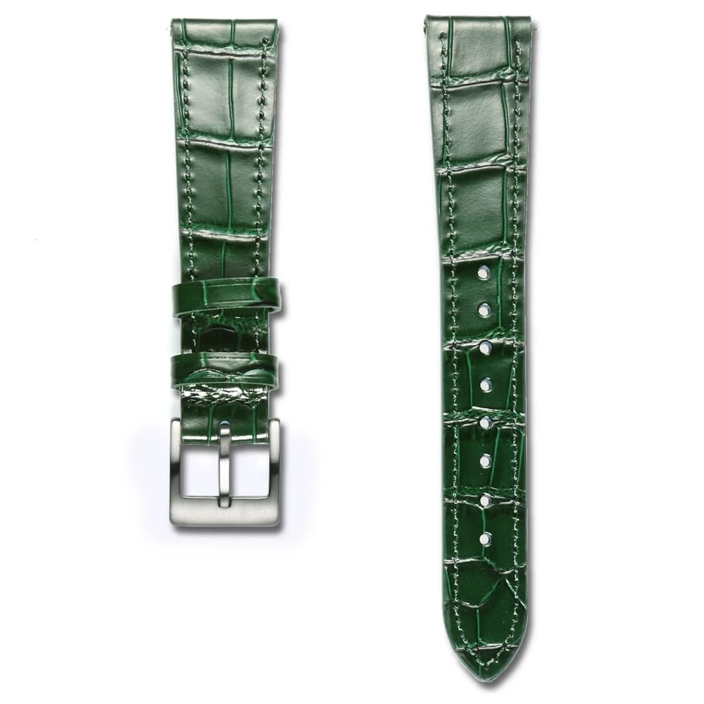 Remplacer les bracelets de montres facilement grâce au cuir 19mm vert et argent