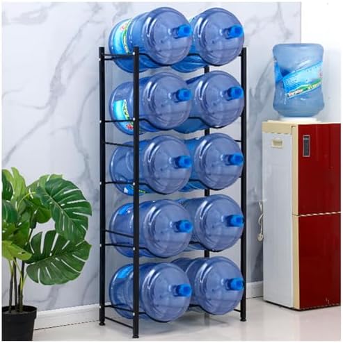 Heavy Duty Stackable Water Jug Holder Rack - 5 Gallon Storage Organizer with Detachable Design for Efficient Water Bottle Organization & Space Saving Solution