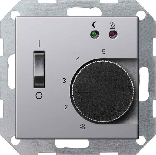Preisvergleich Produktbild Gira Raumthermostat alu 0394203 f.Fußboden-Heizung E22 Raumthermostat 4010337052272