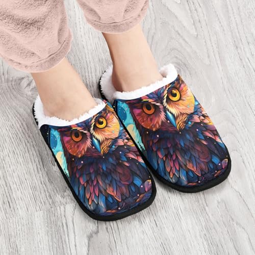 Owl Blue Tarot Slippers For Women Men Soft Memory Foam Non-Slip Animal Winter Indoor House Shoes Travel Slipper4