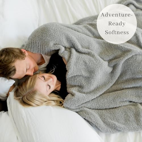 Image of Saranoni Bamboni Luxury Throw Blanket | Oversized Super Soft Plush Home Decorative Comfy Blankets for Couch or Bed | Gray - X-Large 60 inch x 80 inch