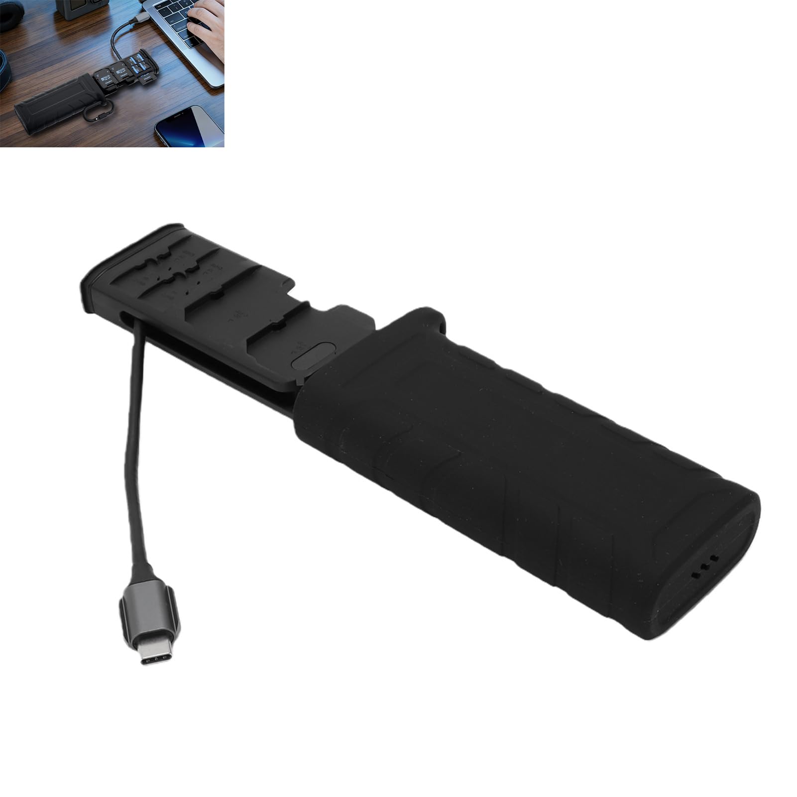Estuche de Almacenamiento para Lector de Tarjetas SD USB C, Lector de Tarjetas de Memoria USB 3.2 de Alta Velocidad para SD TF, Capacidad para 4 6 TF
