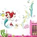 Esmee Stickers Muraux la Petite Sirène Décoratifs Princesse sous Marine Décoration Murale Chambre Bébé Fille Enfant Pépinière Salle de Bain