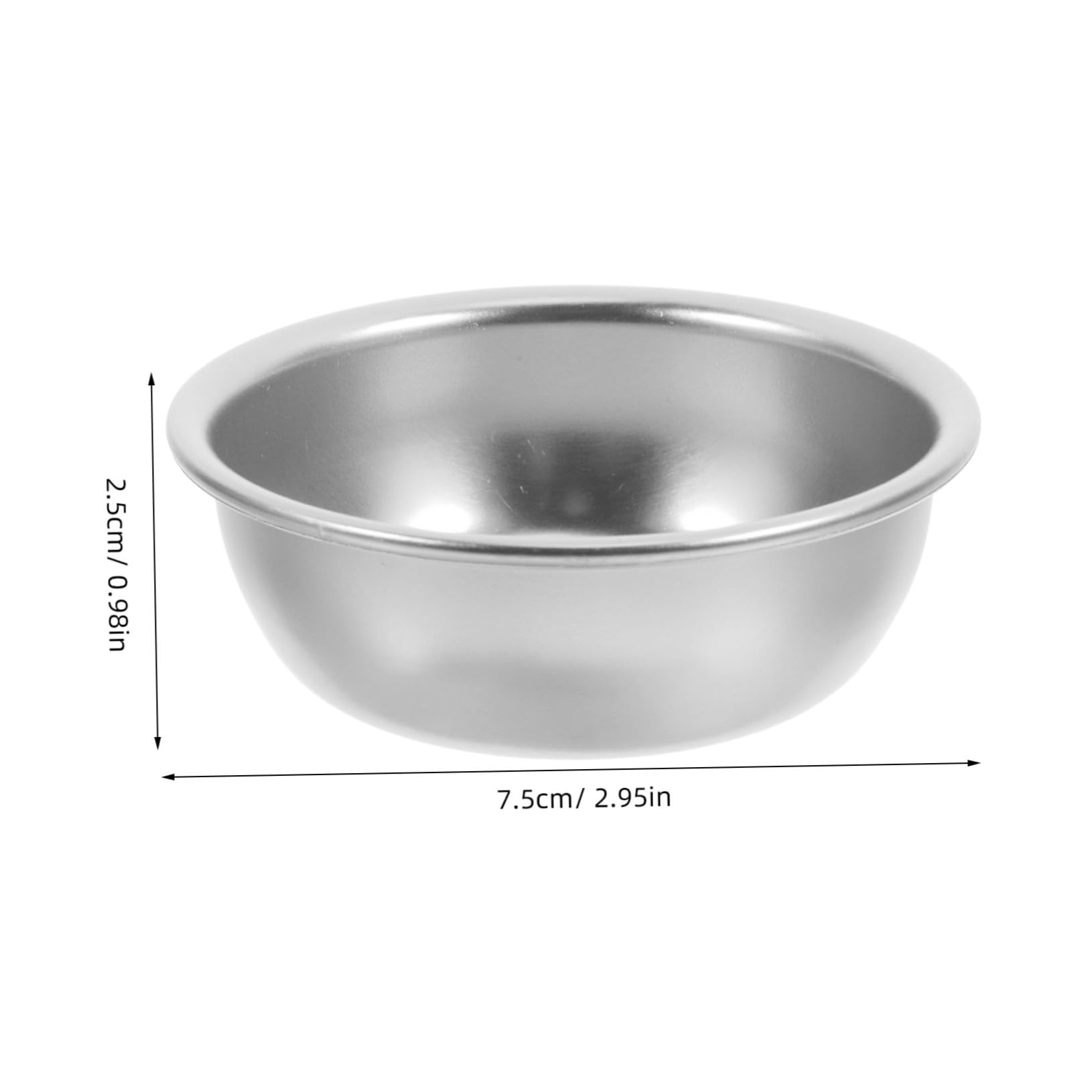 HOLIDYOYO Seasoning Dish Snack Plate Vinegar Dish Side Dish Condiment Dip Bowls Round Sauce Plate Tasting Plate Soy Sauce Dish Sauce Bowl Pinch Bowls Chip Dip Serving Dish Aluminum Silver