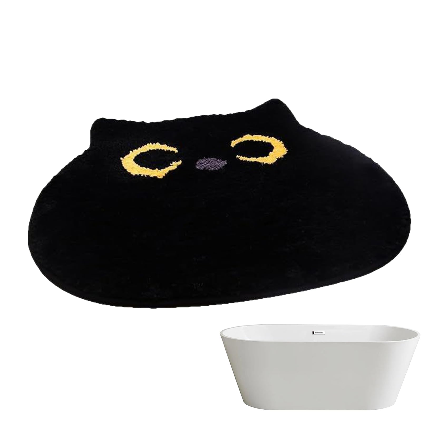 Tapis chat noir anti-froid pour réchauffer le sol de la cuisine