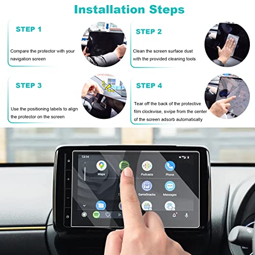 YEE PIN 9-Inch Screen Protector Compatible with Toyota Yaris Cross 2021-2023 Navigation Protective Film GPS Navi Film 9H Tempered Glass Protection Scratch-Resistant - Image 2